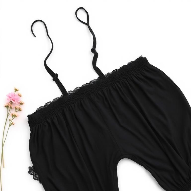 Women's Vintage Lace Pantaloons Capri -- Black