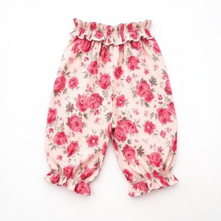 Women's Floral Print Y2K Ruffle Bloomer Pants